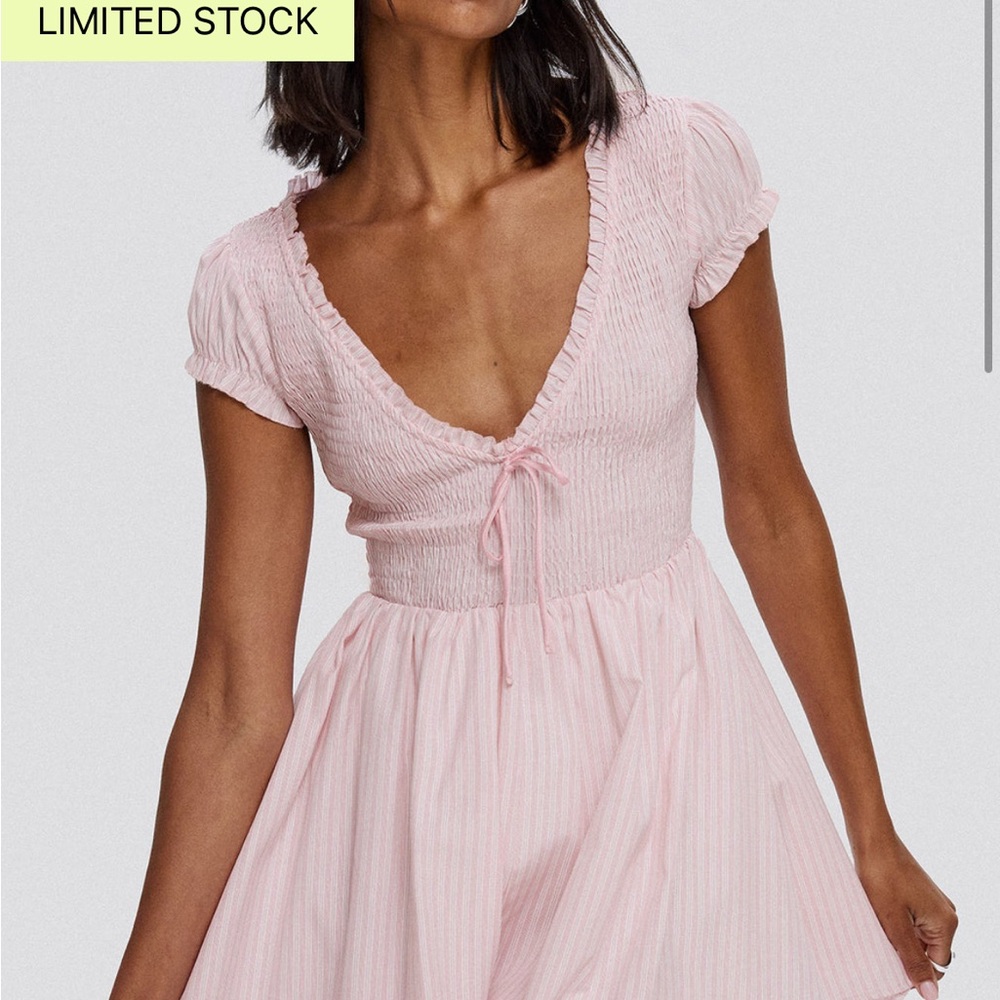 Princess Polly Wescott Stripe Playsuit Pink/White